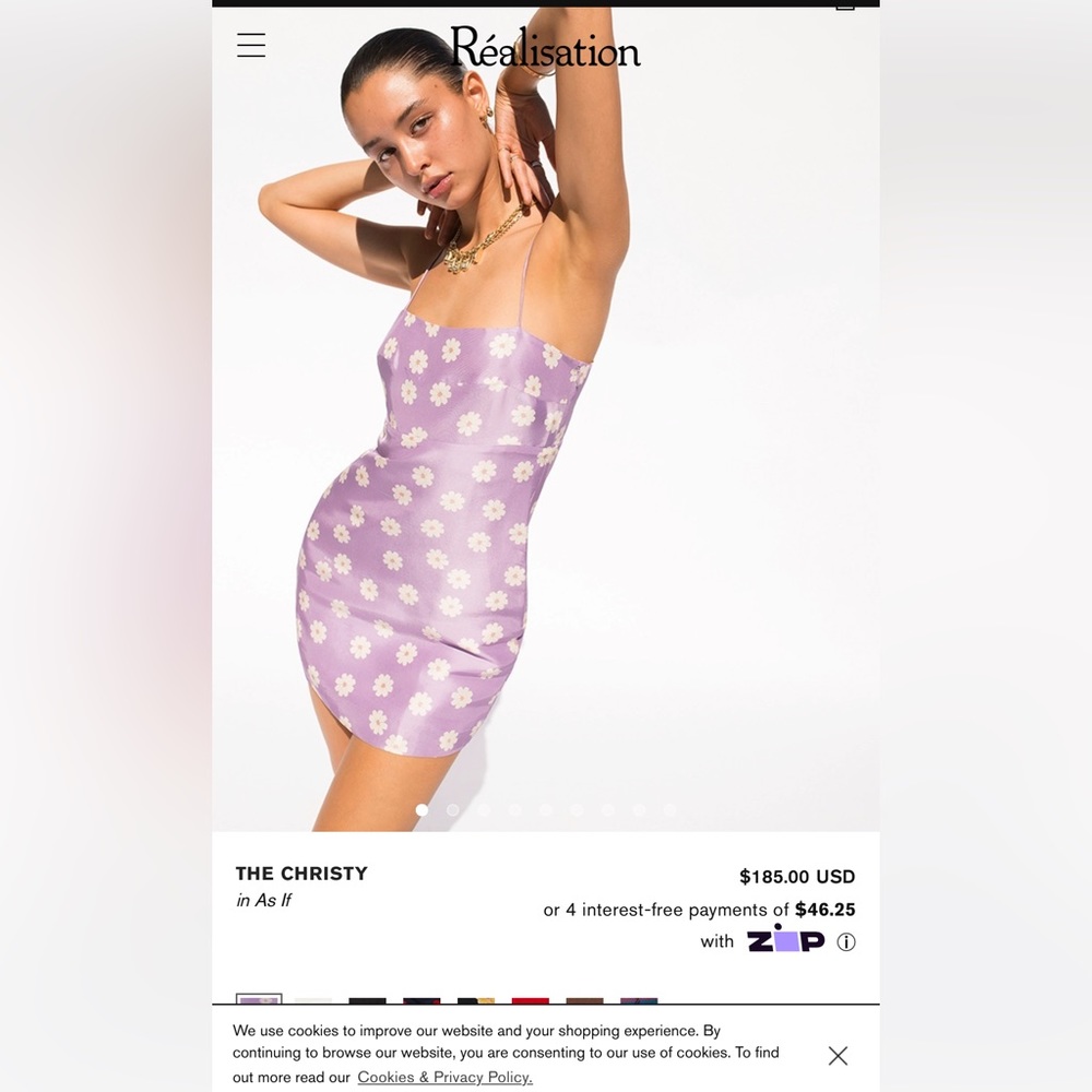 Realization par Christy Mini Dress in ‘As if’ in size Medium. Worn once